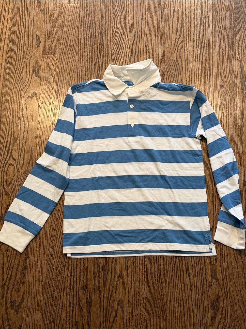 Classic Blue & White Striped Rugby Polo - Unbranded